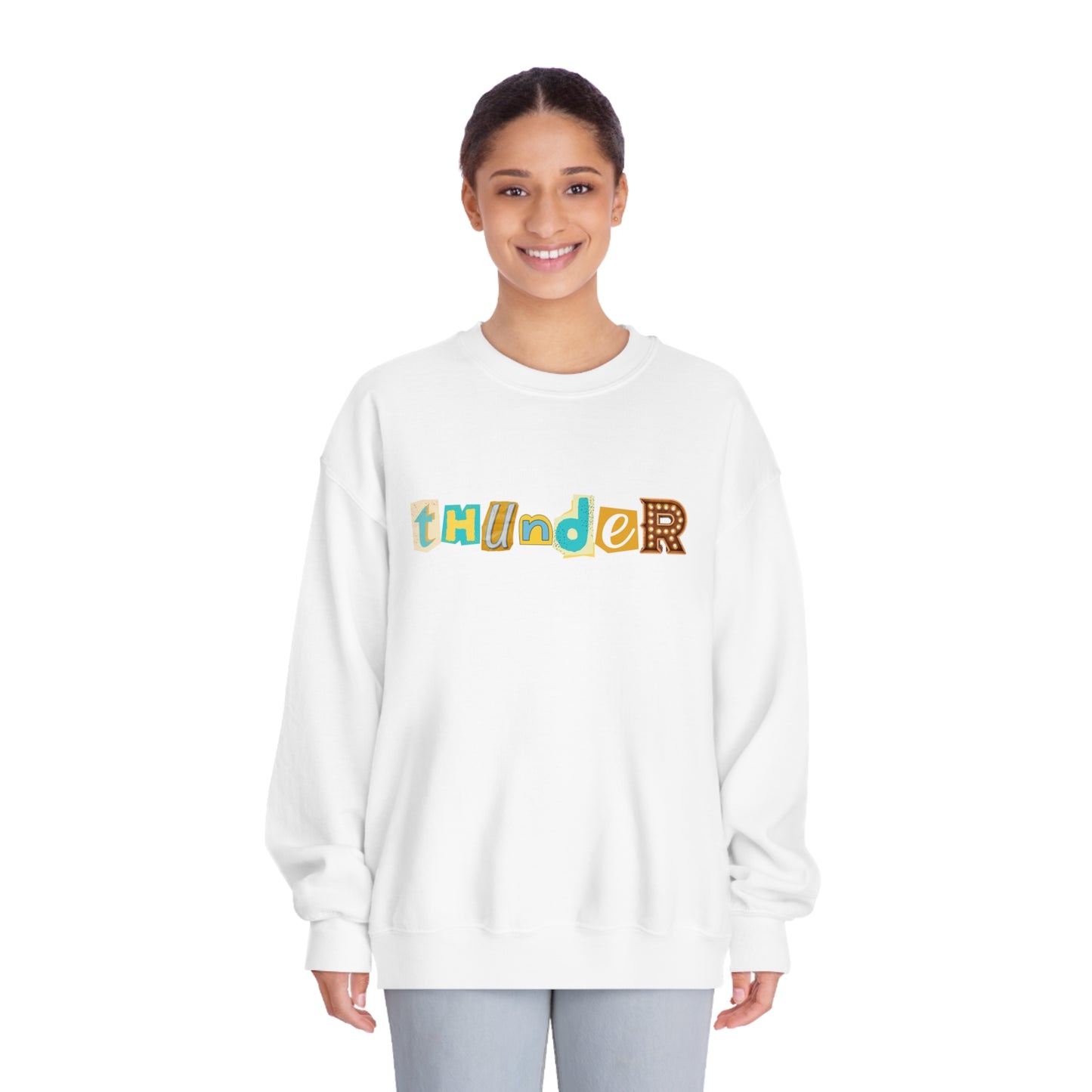 Thunder Ransom Letter Unisex DryBlend® Crewneck Sweatshirt