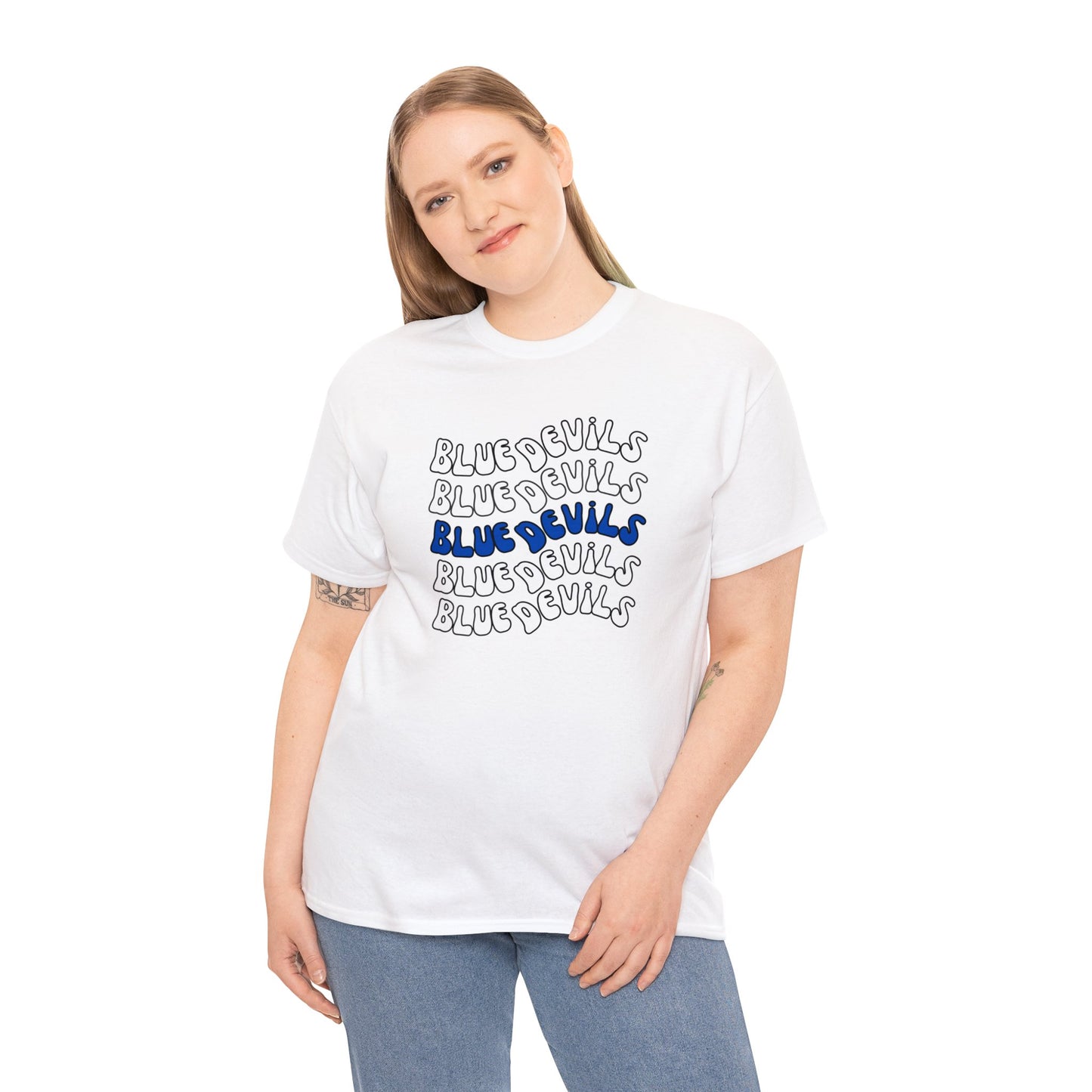 Blue Devil Repeat Unisex Heavy Cotton Tee