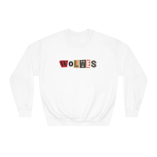 Wolves Ransom Letter Unisex DryBlend® Crewneck Sweatshirt