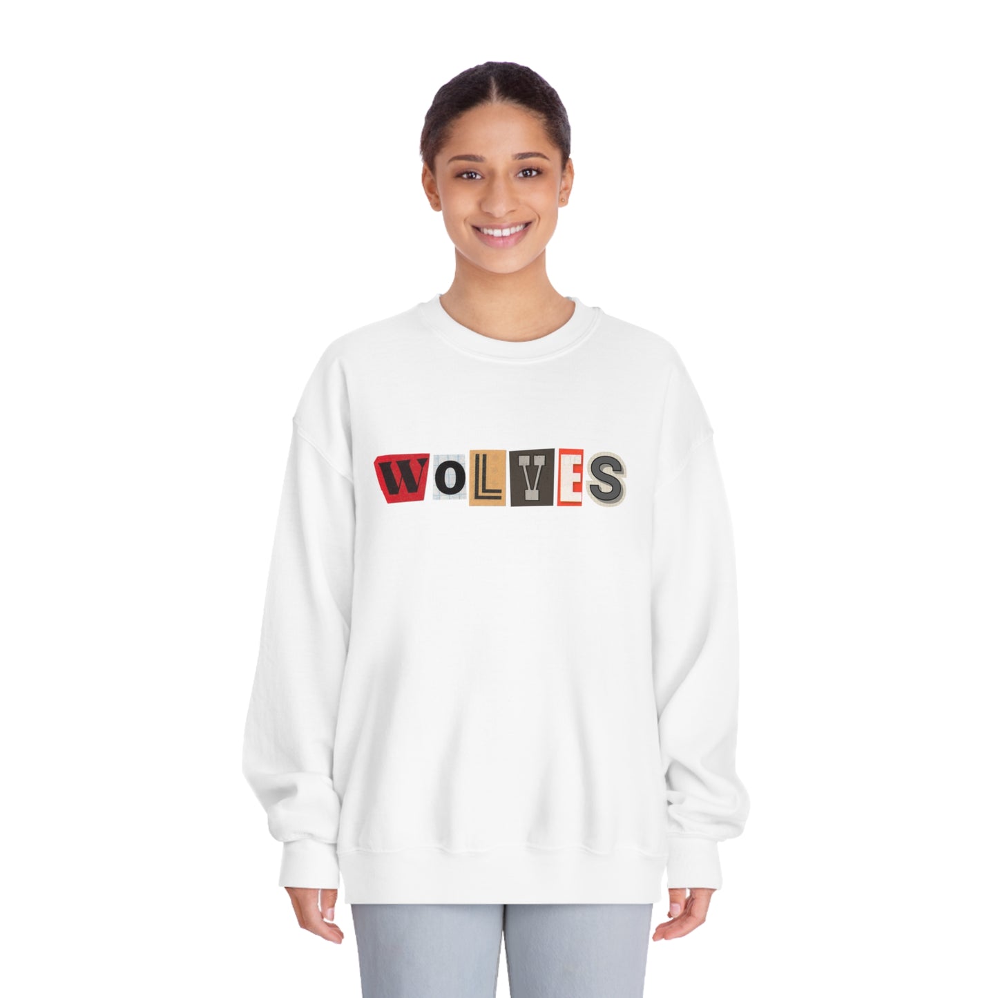 Wolves Ransom Letter Unisex DryBlend® Crewneck Sweatshirt