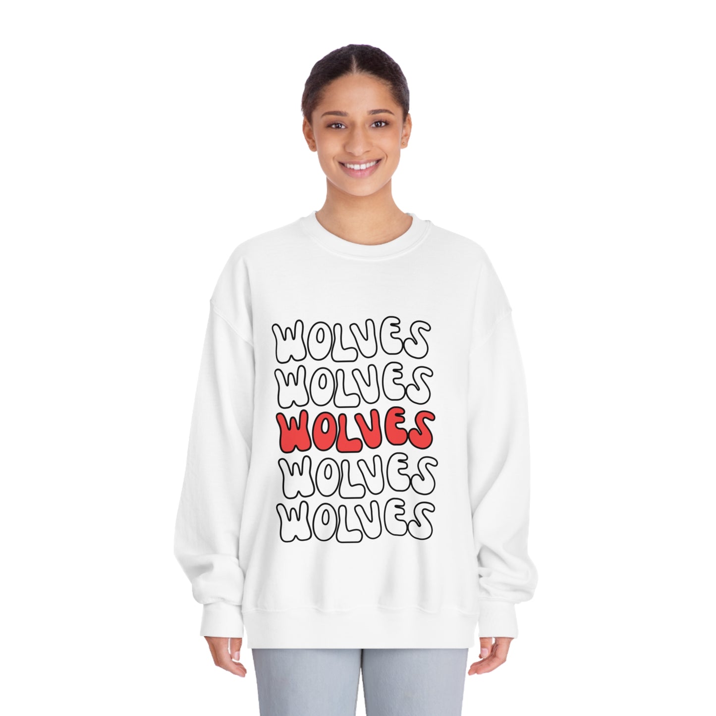 Wolves Repeat Unisex DryBlend® Crewneck Sweatshirt