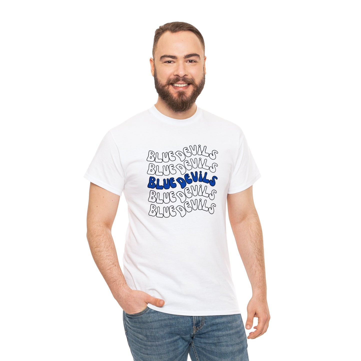 Blue Devil Repeat Unisex Heavy Cotton Tee