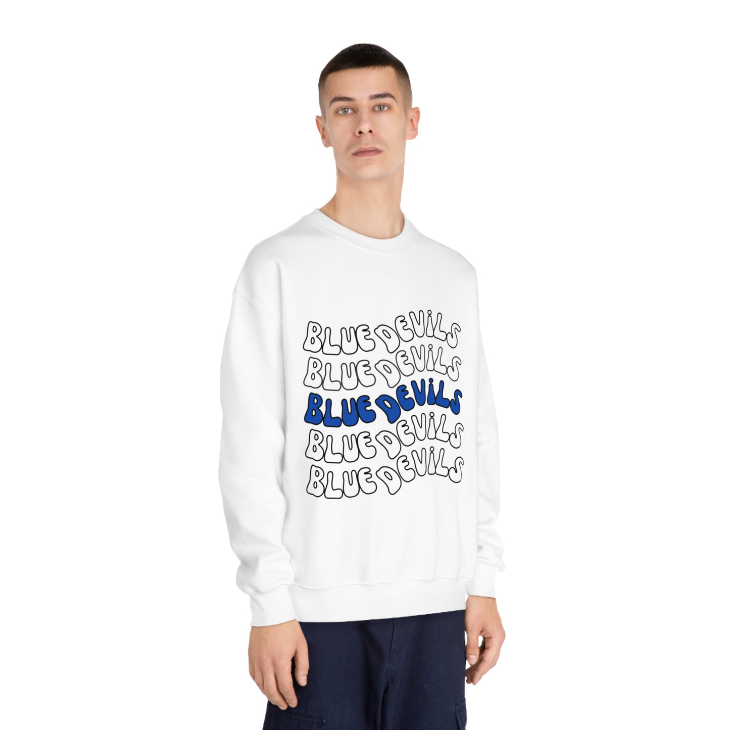 Blue Devil Repeat Unisex DryBlend® Crewneck Sweatshirt