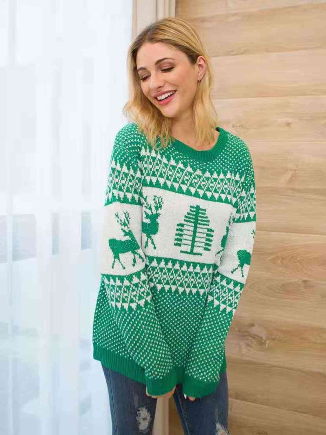 Reindeer Round Neck Sweater