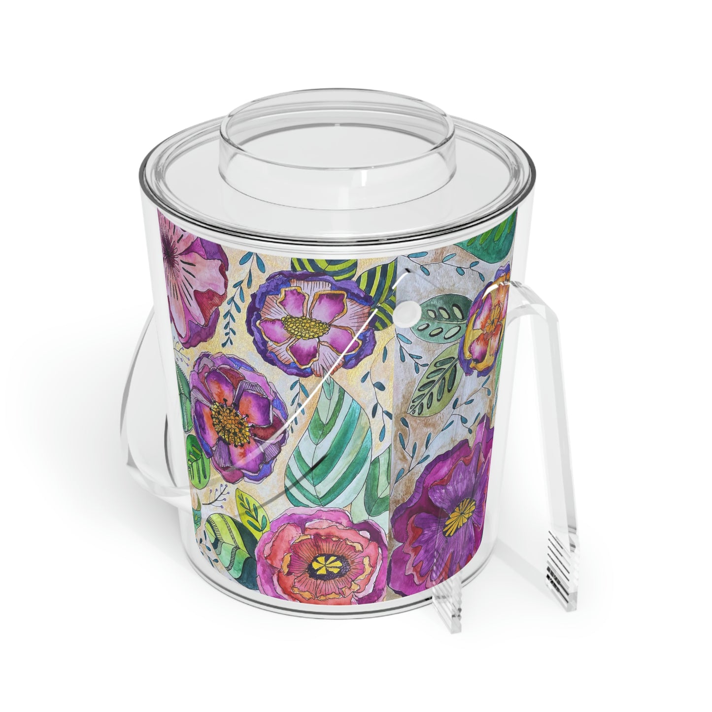 I hope your day blossoms! Ice Bucket with Tongs